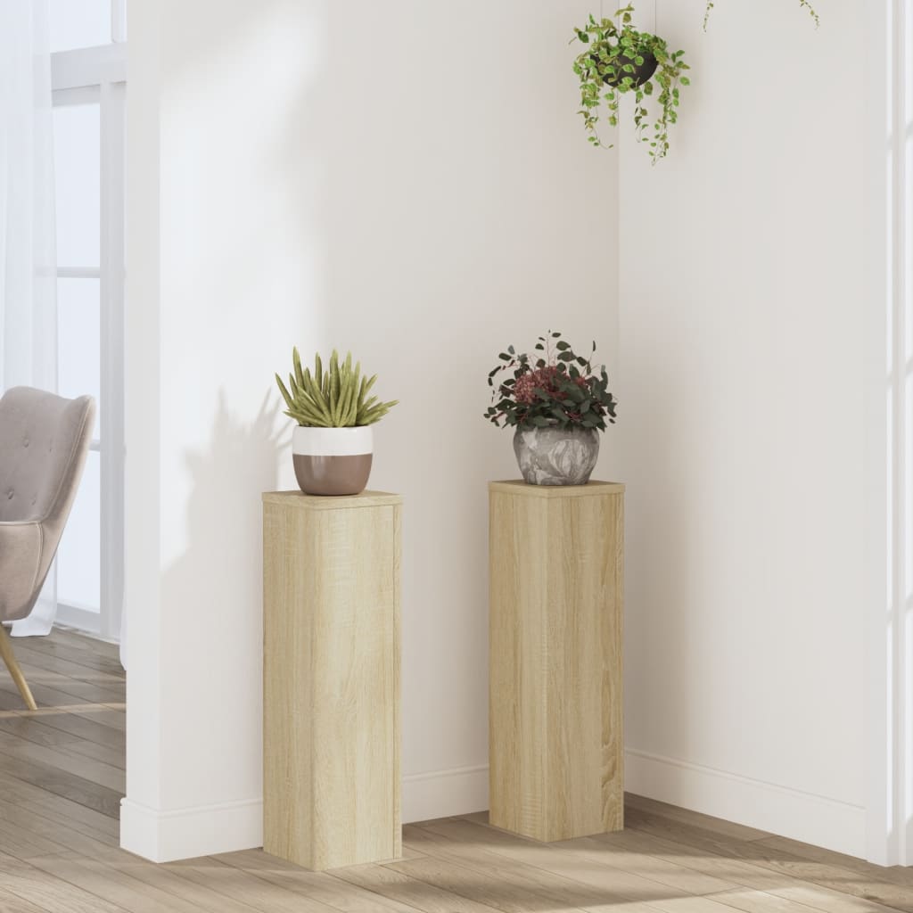 Supporti per Piante 2 pz Rovere 17x17x60 cm in Multistrato | homemem39