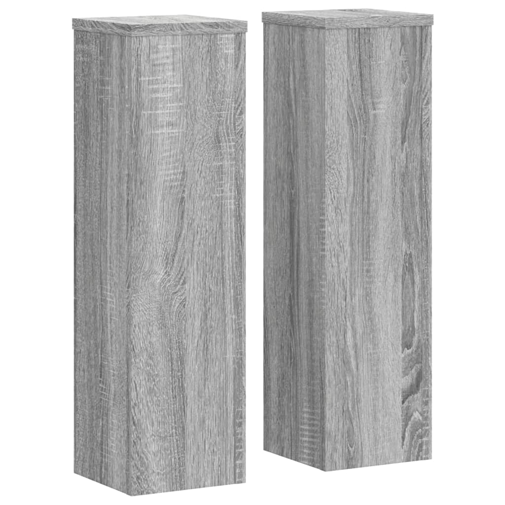 Supporti per Piante 2 pz Grigio 17x17x60 cm in Multistrato | homemem39