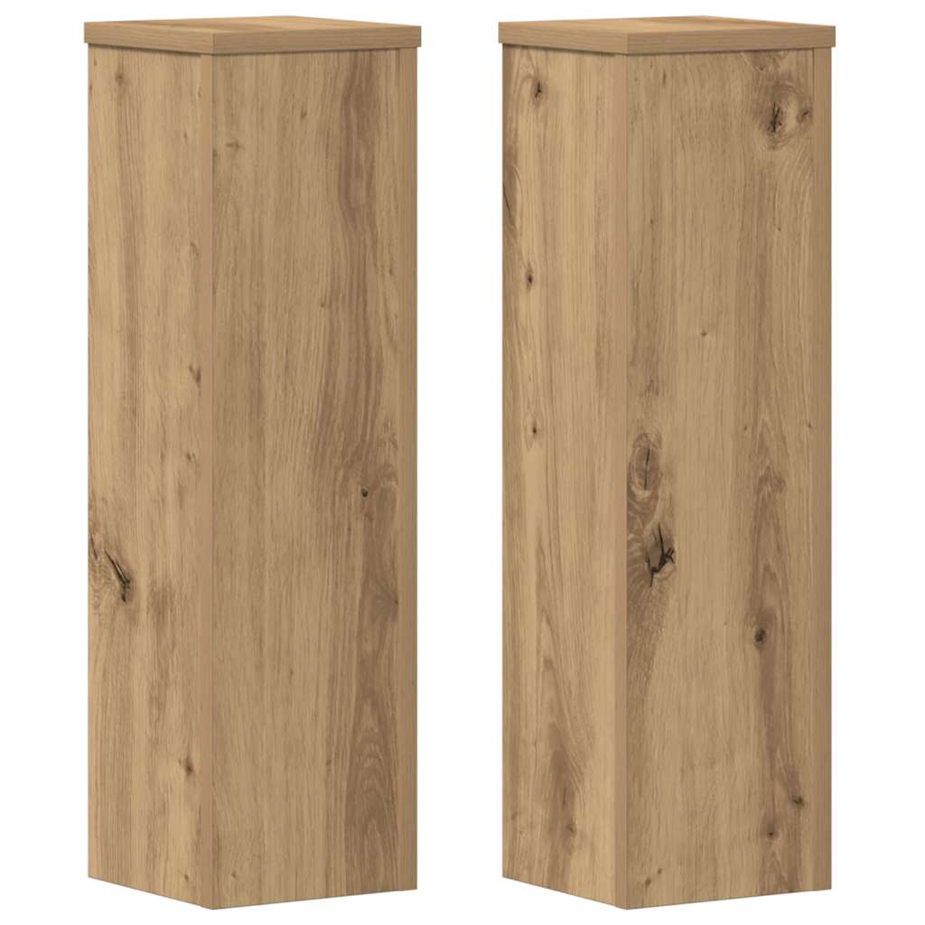 Supporti per Piante 2 pz Rovere 17x17x60 cm in Multistrato | homemem39