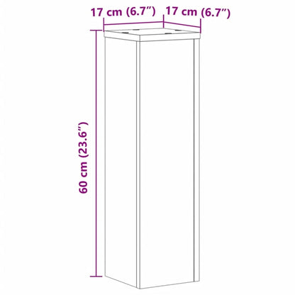 Supporti per Piante 2 pz Rovere 17x17x60 cm in Multistrato | homemem39