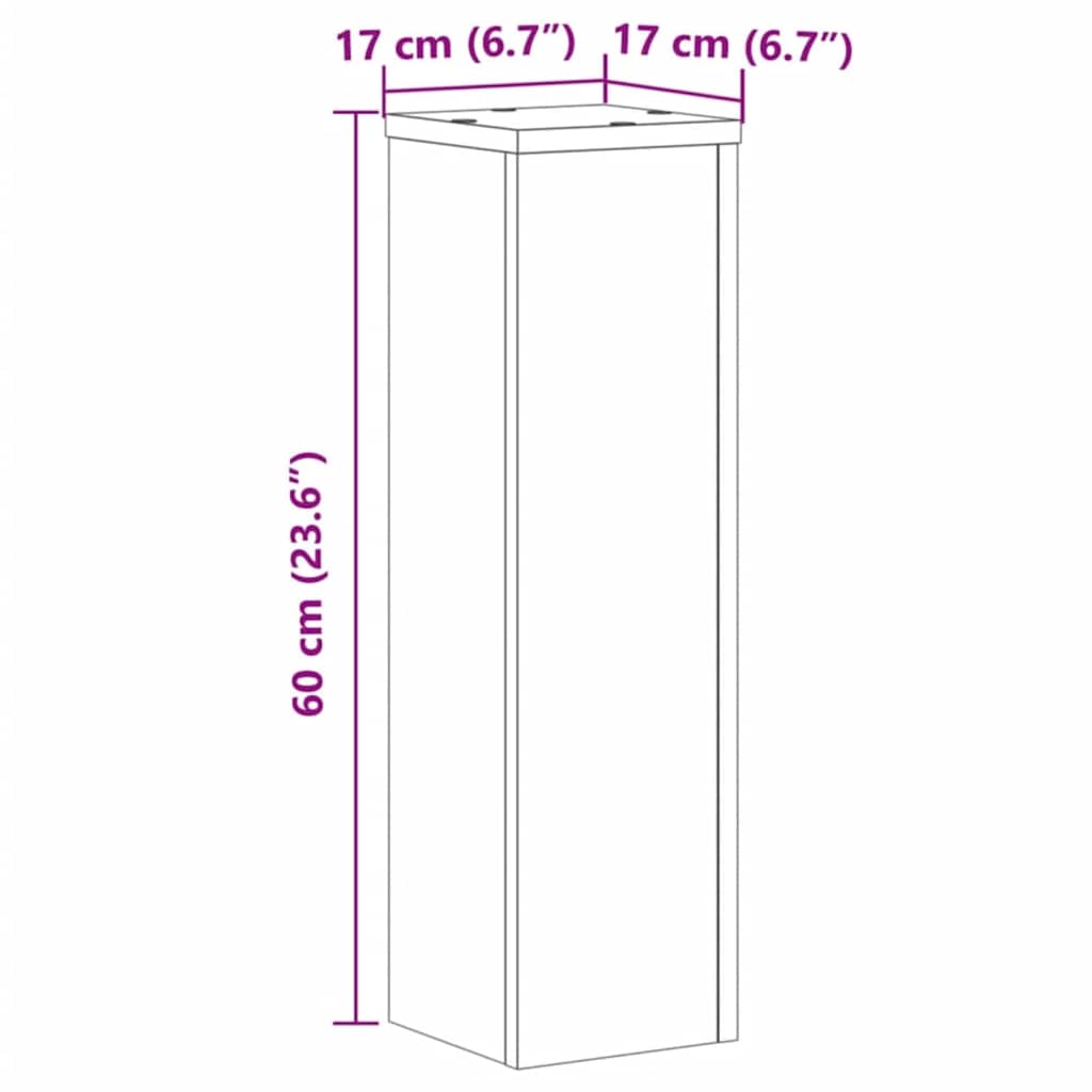 Supporti per Piante 2 pz Rovere 17x17x60 cm in Multistrato | homemem39