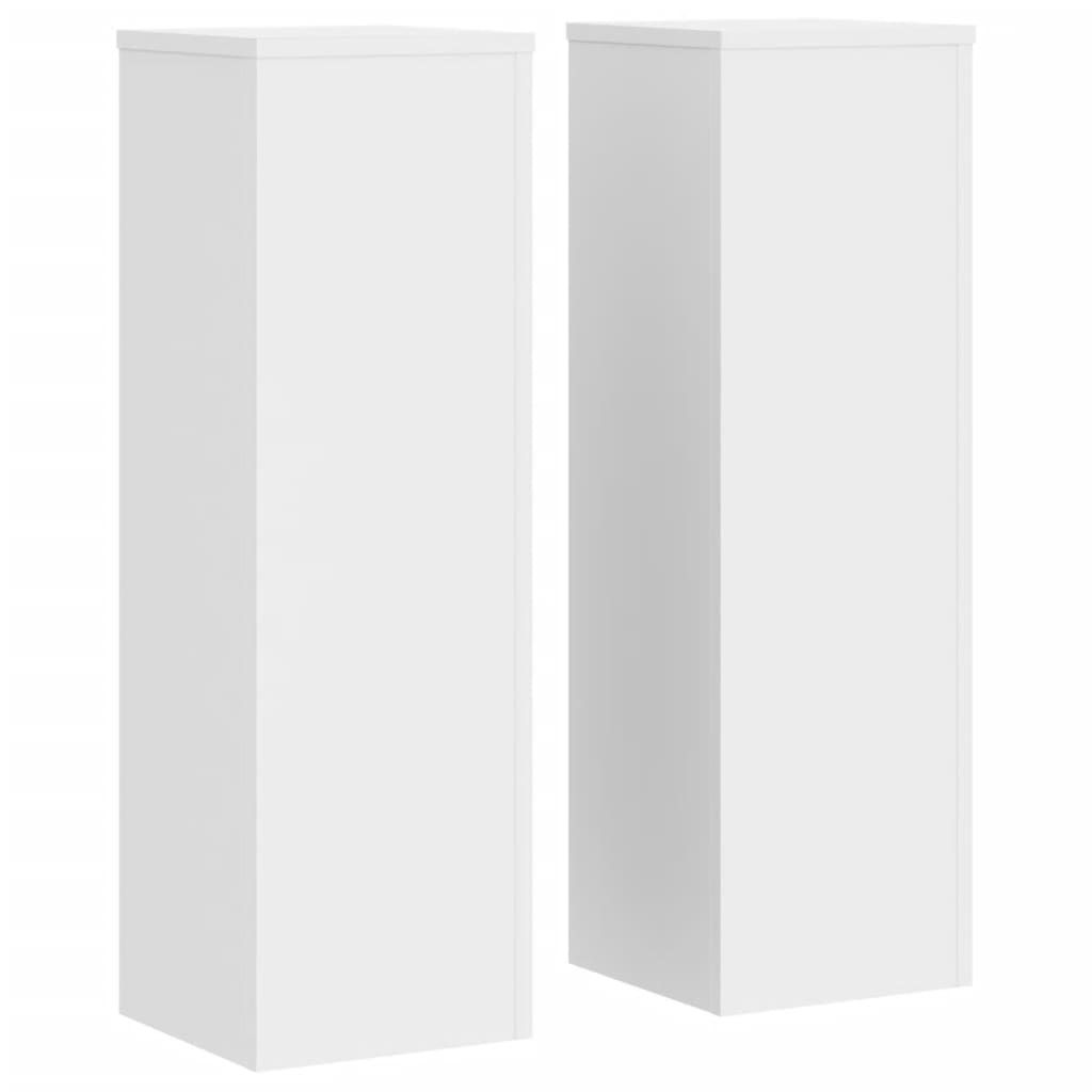 Supporti per Piante 2 pz Bianchi 25x25x80 cm Legno Multistrato | homemem39