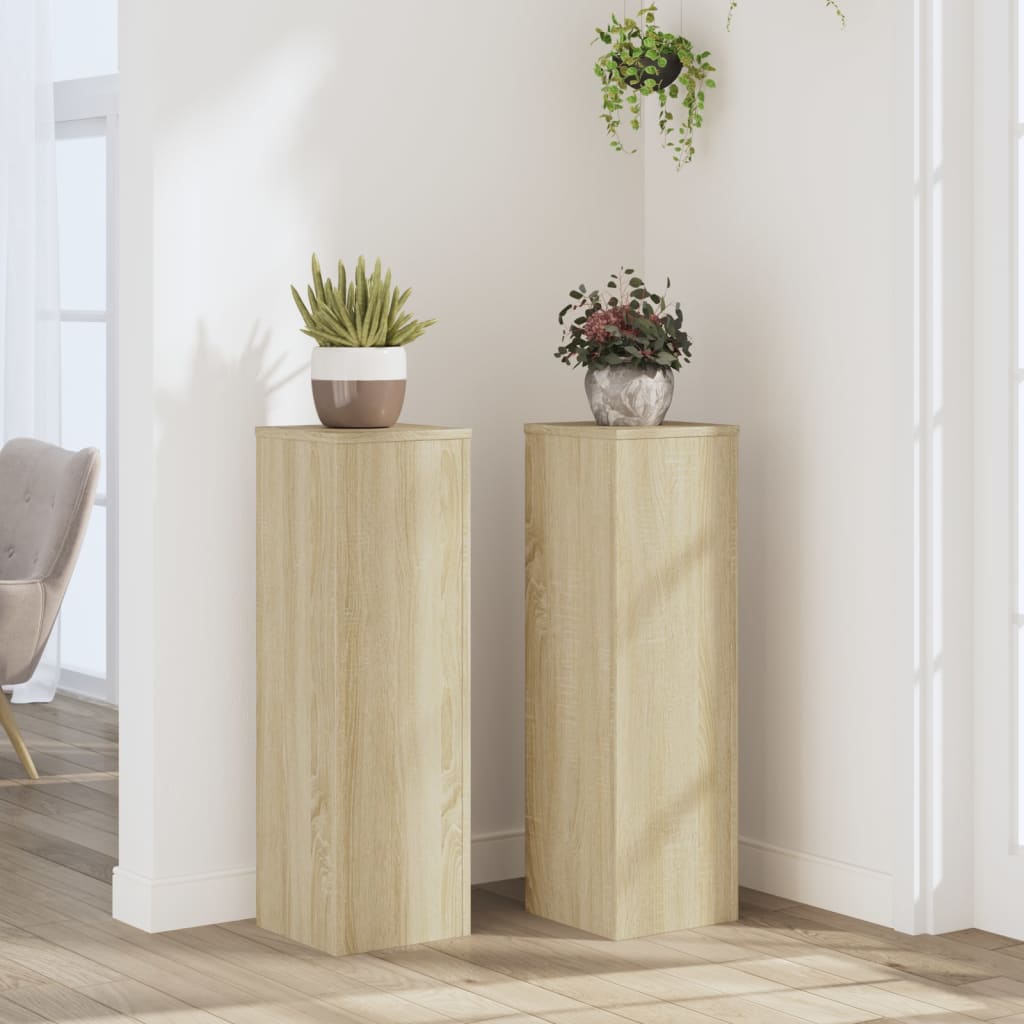 Supporti per Piante 2 pz Rovere 25x25x80 cm in Multistrato | homemem39