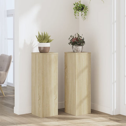 Supporti per Piante 2 pz Rovere 25x25x80 cm in Multistrato | homemem39