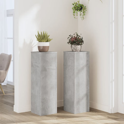 Supporti per Piante 2 pz Grigio 25x25x80 cm Legno Multistrato | homemem39