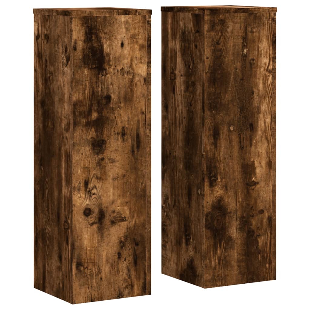 Supporti per Piante 2 pz Rovere 25x25x80 cm Legno Multistrato | homemem39