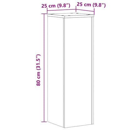 Supporti per Piante 2 pz Grigio 25x25x80 cm in Multistrato | homemem39
