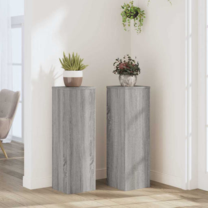 Supporti per Piante 2 pz Grigio 25x25x80 cm in Multistrato | homemem39