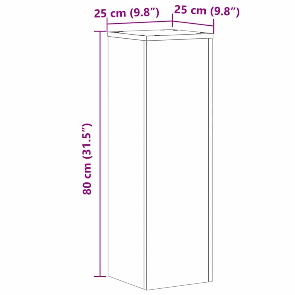 Supporti per Piante 2 pz Rovere 25x25x80 cm in Multistrato | homemem39