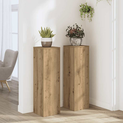 Supporti per Piante 2 pz Rovere 25x25x80 cm in Multistrato | homemem39