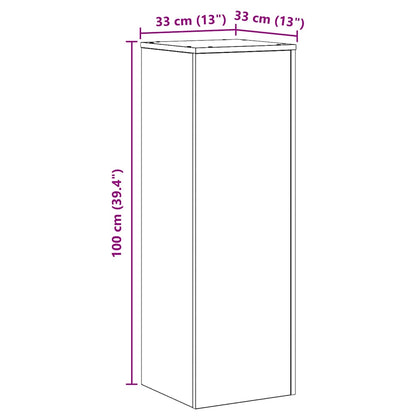 Supporto per Piante Rovere Artigianale 33x33x100 cm Truciolato | homemem39