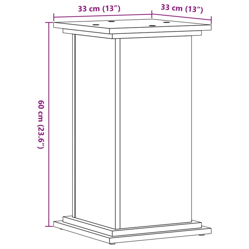 Supporto per Piante Bianco 33x33x60 cm in Truciolato | homemem39