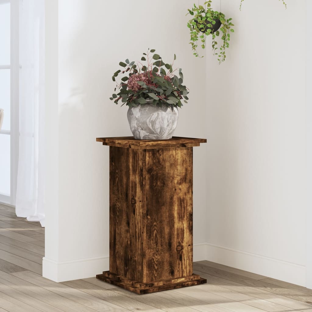 Supporto per Piante Rovere Fumo 33x33x60 cm Legno Multistrato | homemem39