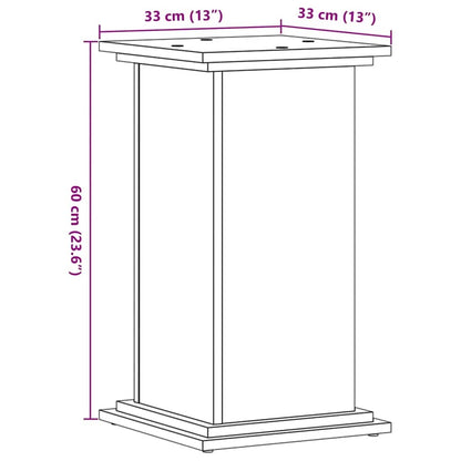 Supporto per Piante Rovere Artigianale 33x33x60 cm Truciolato | homemem39