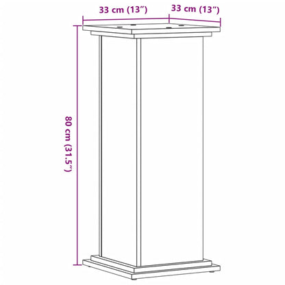 Supporto per Piante Rovere Sonoma 33x33x80 cm Legno Multistrato | homemem39