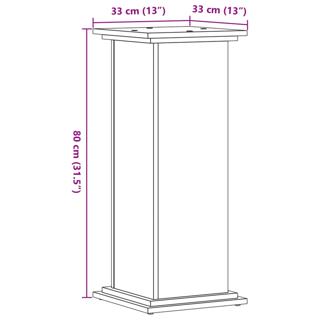 Supporto per Piante Grigio 33x33x80 cm in Legno Multistrato | homemem39