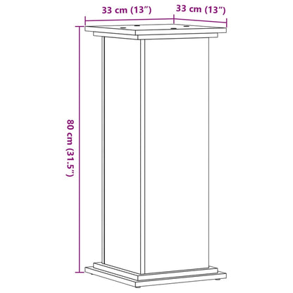 Supporto per Piante Legno Vecchio 33x33x80 cm Legno Multistrato | homemem39