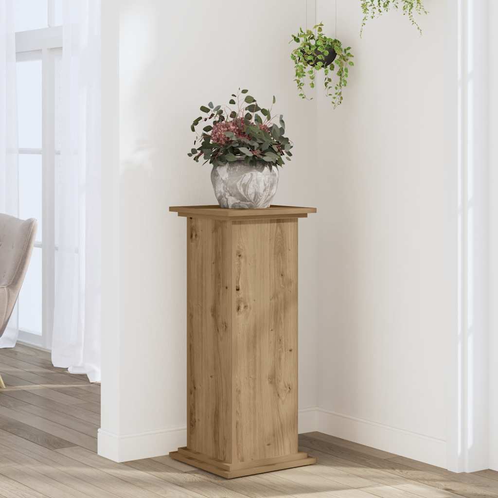 Supporto per Piante Rovere Artigianale 33x33x80 cm Multistrato | homemem39
