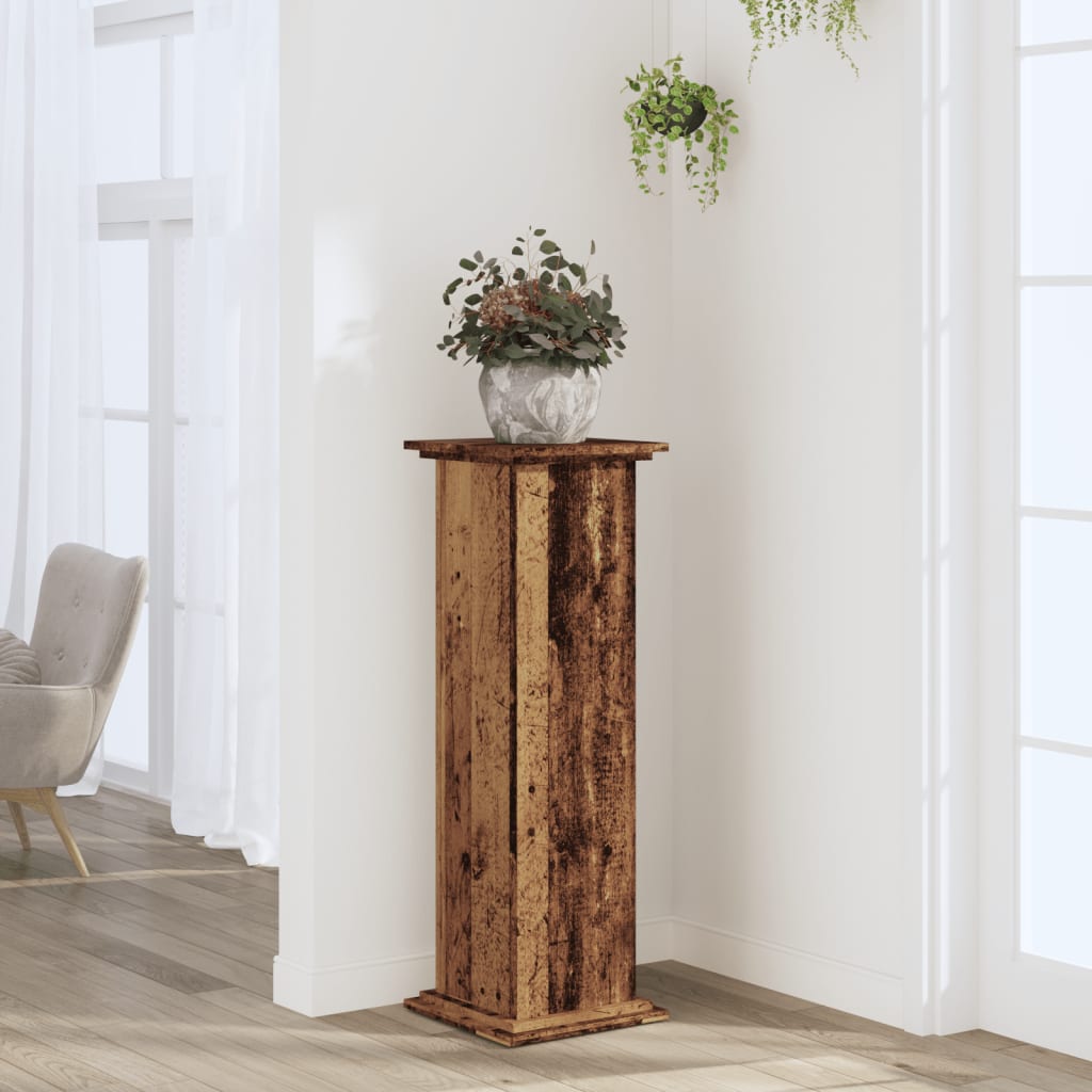 Supporto per Piante Legno Vecchio 33x33x100 cm in Truciolato | homemem39