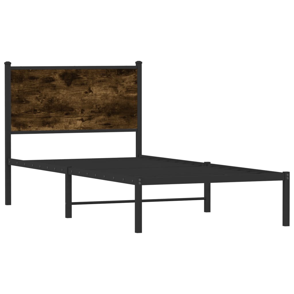 Giroletto senza Materasso in Metallo Rovere Fumo 75x190 cm