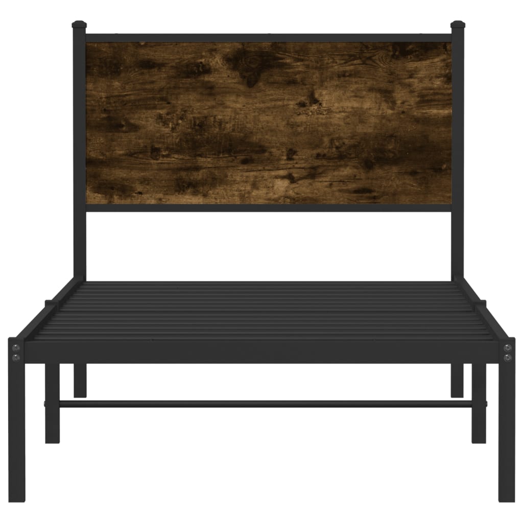 Giroletto senza Materasso in Metallo Rovere Fumo 75x190 cm | homemem39