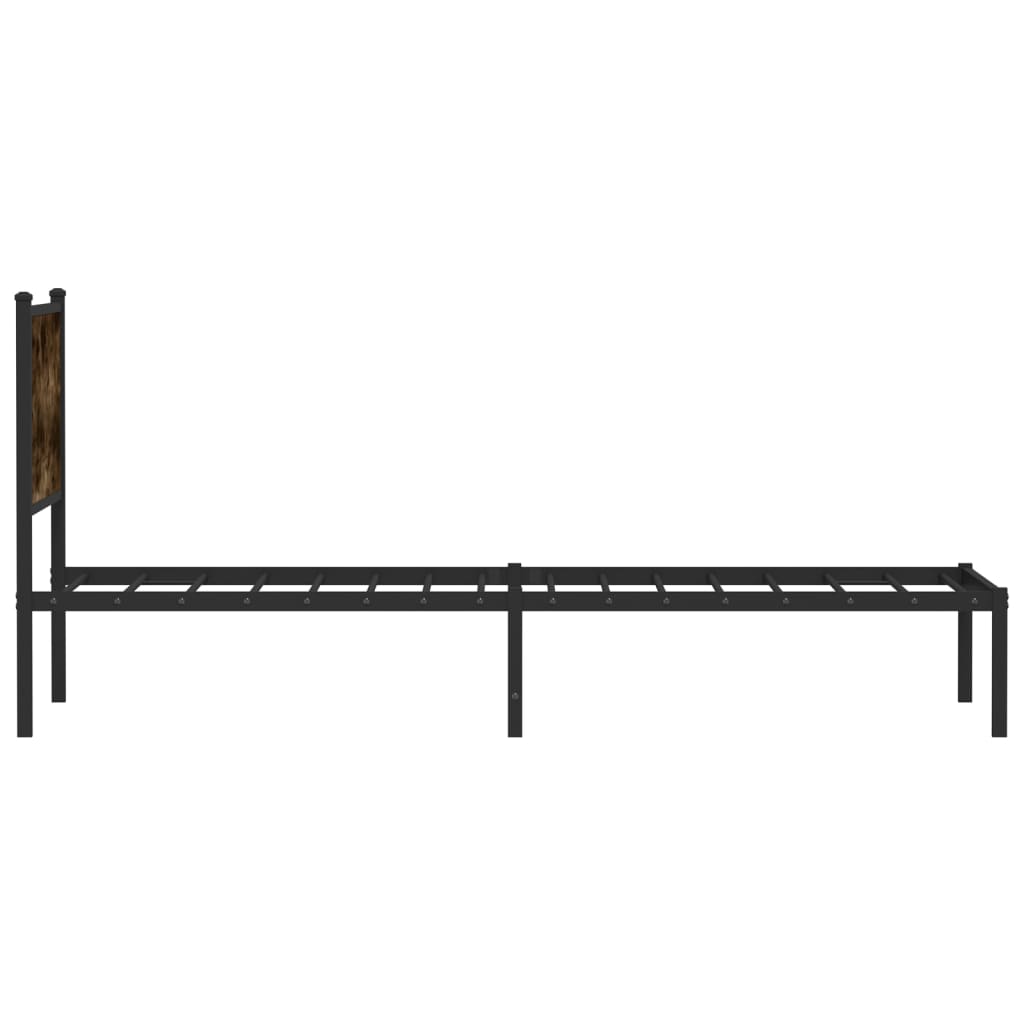 Giroletto senza Materasso in Metallo Rovere Fumo 75x190 cm | homemem39