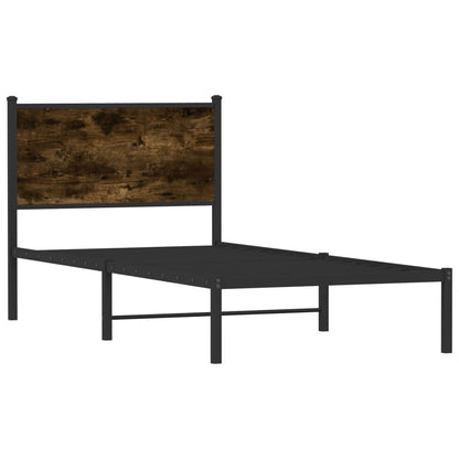 Giroletto senza Materaso in Metallo Rovere Fumo 90x190 cm | homemem39