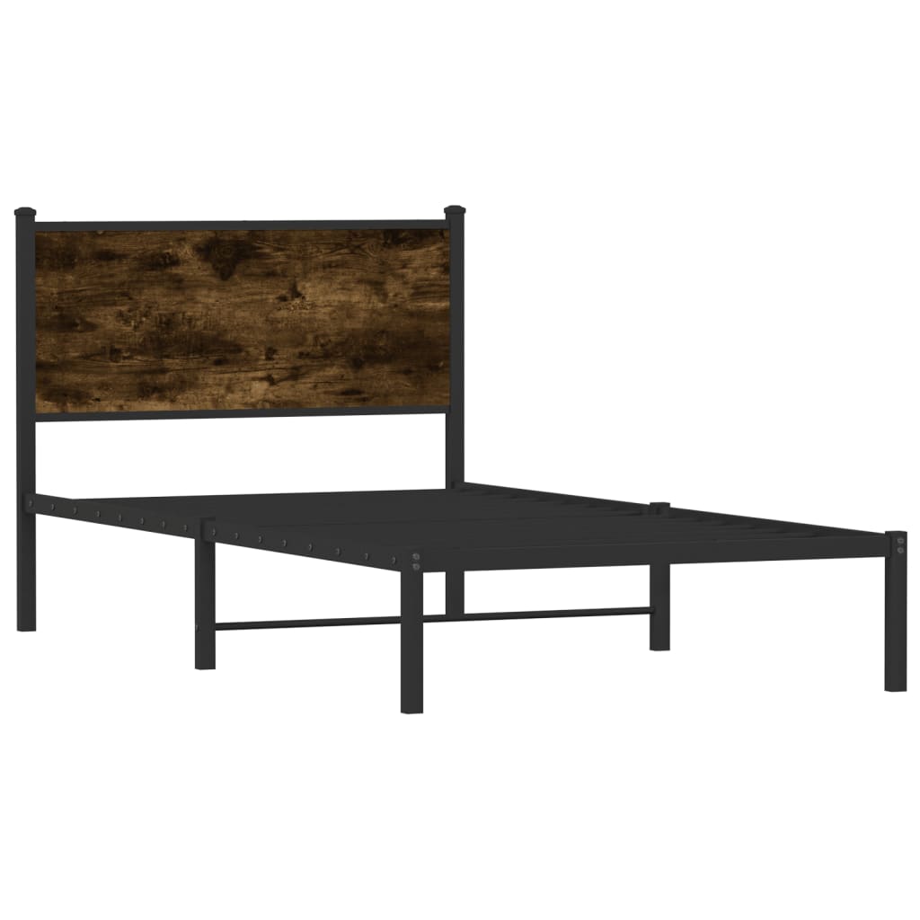 Giroletto senza Materaso in Metallo Rovere Fumo 100x190 cm | homemem39