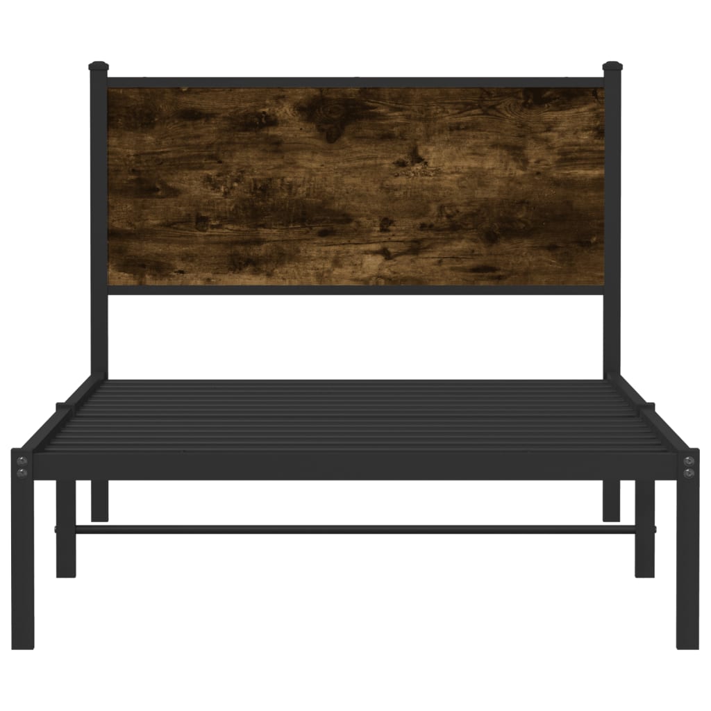 Giroletto senza Materaso in Metallo Rovere Fumo 100x190 cm | homemem39