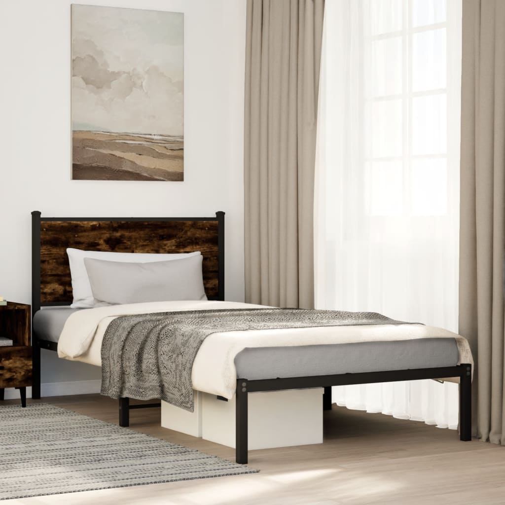 Giroletto senza Materaso in Metallo Rovere Fumo 107x203 cm
