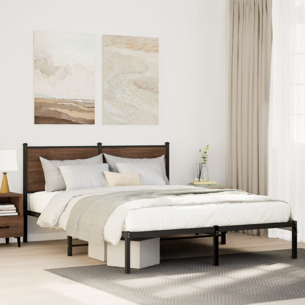 Giroletto senza Materaso in Metallo Rovere Fumo 140x200 cm