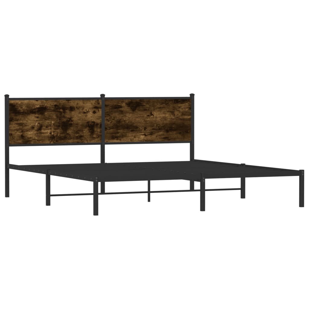 Giroletto senza Materaso in Metallo Rovere Fumo 180x200 cm