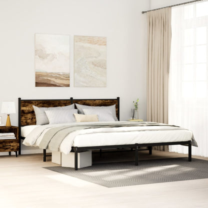 Giroletto senza Materaso in Metallo Rovere Fumo 180x200 cm