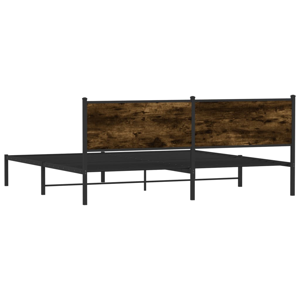 Giroletto senza Materaso in Metallo Rovere Fumo 193x203 cm