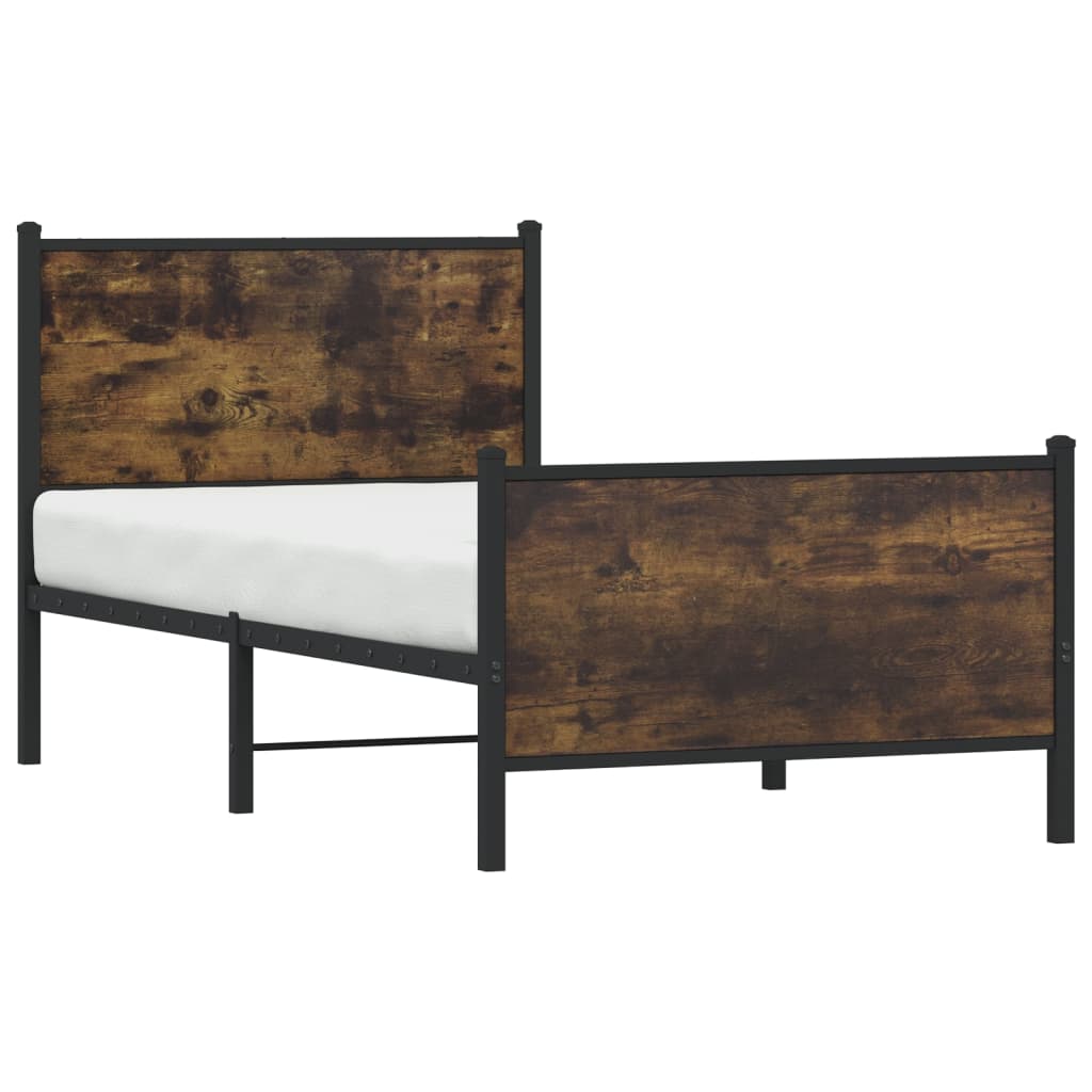 Giroletto senza Materasso in Metallo Rovere Fumo 75x190 cm