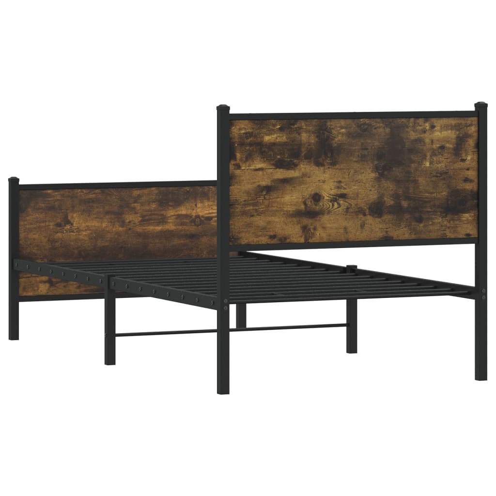 Giroletto senza Materasso in Metallo Rovere Fumo 75x190 cm