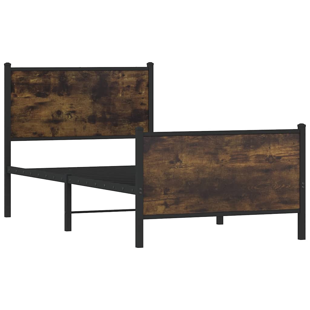 Giroletto senza Materaso in Metallo Rovere Fumo 80x200 cm | homemem39