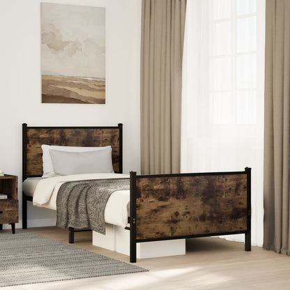 Giroletto senza Materaso in Metallo Rovere Fumo 90x190 cm | homemem39