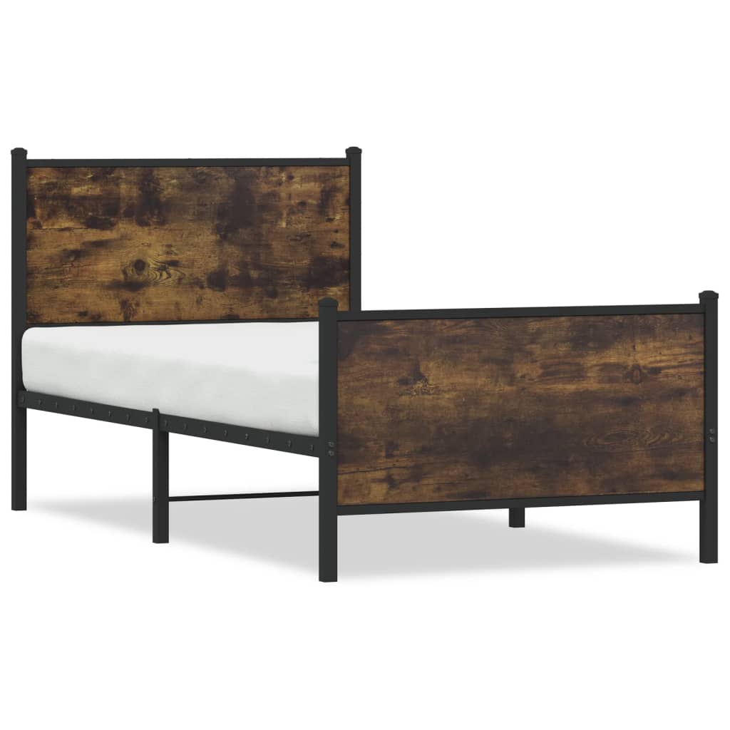 Giroletto senza Materaso in Metallo Rovere Fumo 90x200 cm