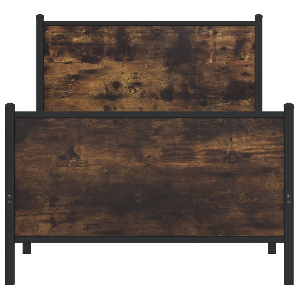 Giroletto senza Materaso in Metallo Rovere Fumo 90x200 cm - homemem39