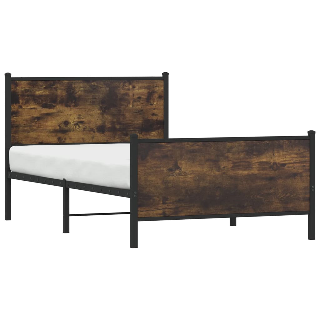 Giroletto senza Materaso in Metallo Rovere Fumo 100x190 cm