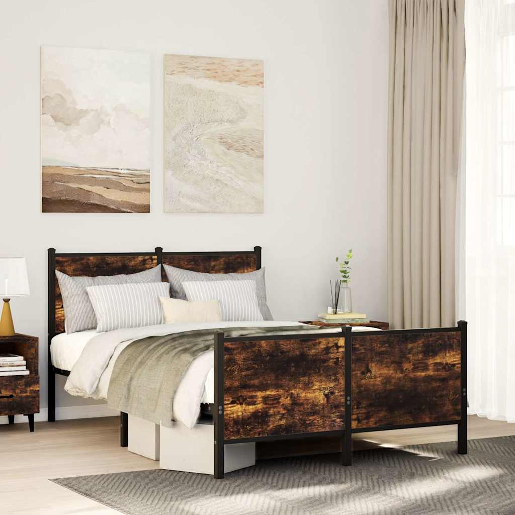Giroletto senza Materasso in Metallo Rovere Fumo 120x190 cm | homemem39