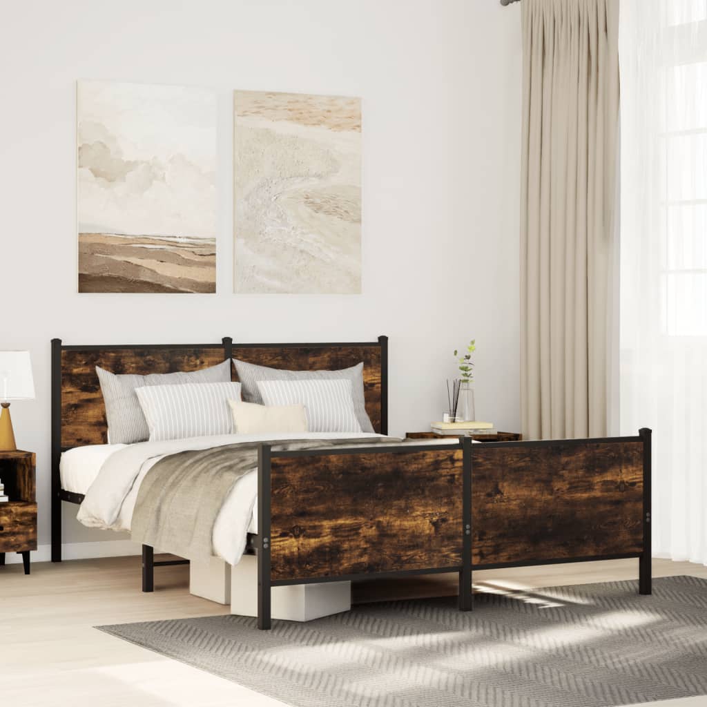 Giroletto senza Materaso in Metallo Rovere Fumo 137x190 cm