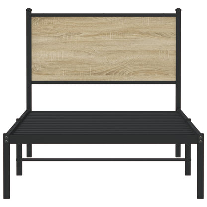 Giroletto senza Materaso in Metallo Rovere Sonoma 75x190 cm | homemem39