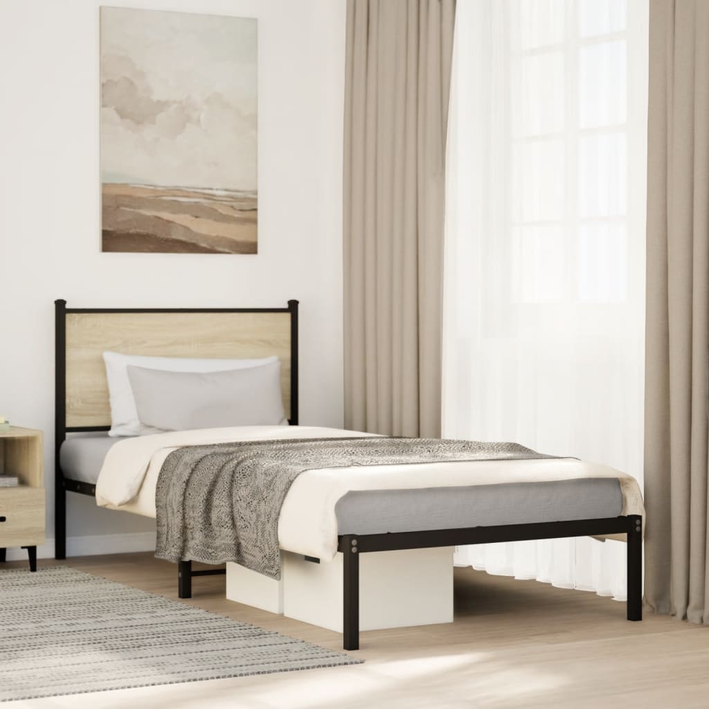 Giroletto senza Materaso in Metallo Rovere Sonoma 75x190 cm