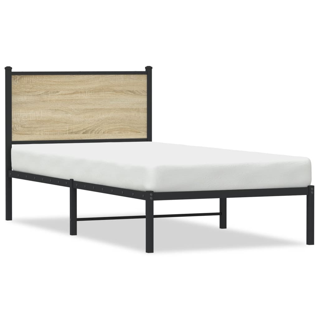 Giroletto senza Materaso in Metallo Rovere Sonoma 80x200 cm | homemem39