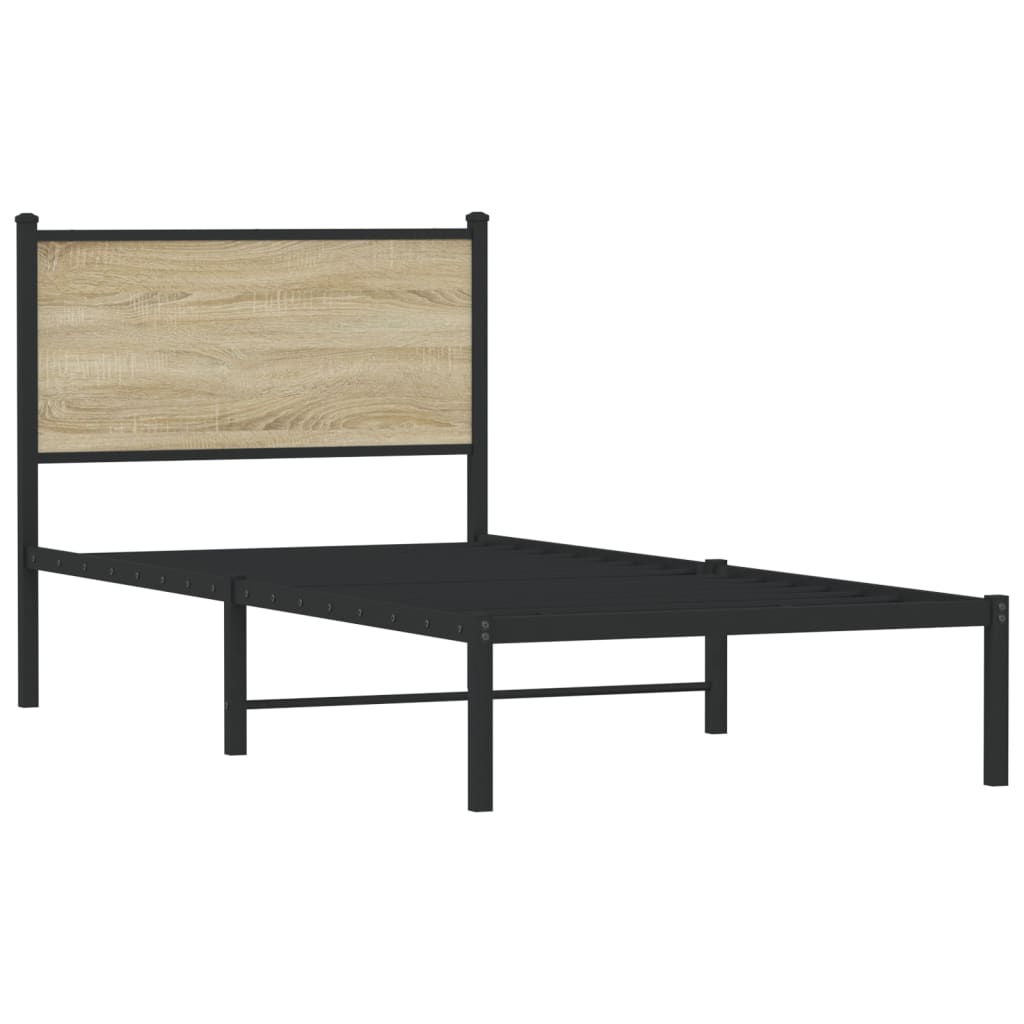 Giroletto senza Materaso in Metallo Rovere Sonoma 80x200 cm | homemem39