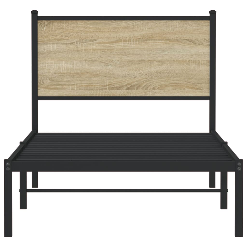 Giroletto senza Materaso in Metallo Rovere Sonoma 80x200 cm | homemem39