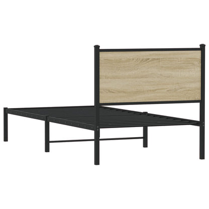 Giroletto senza Materaso in Metallo Rovere Sonoma 80x200 cm