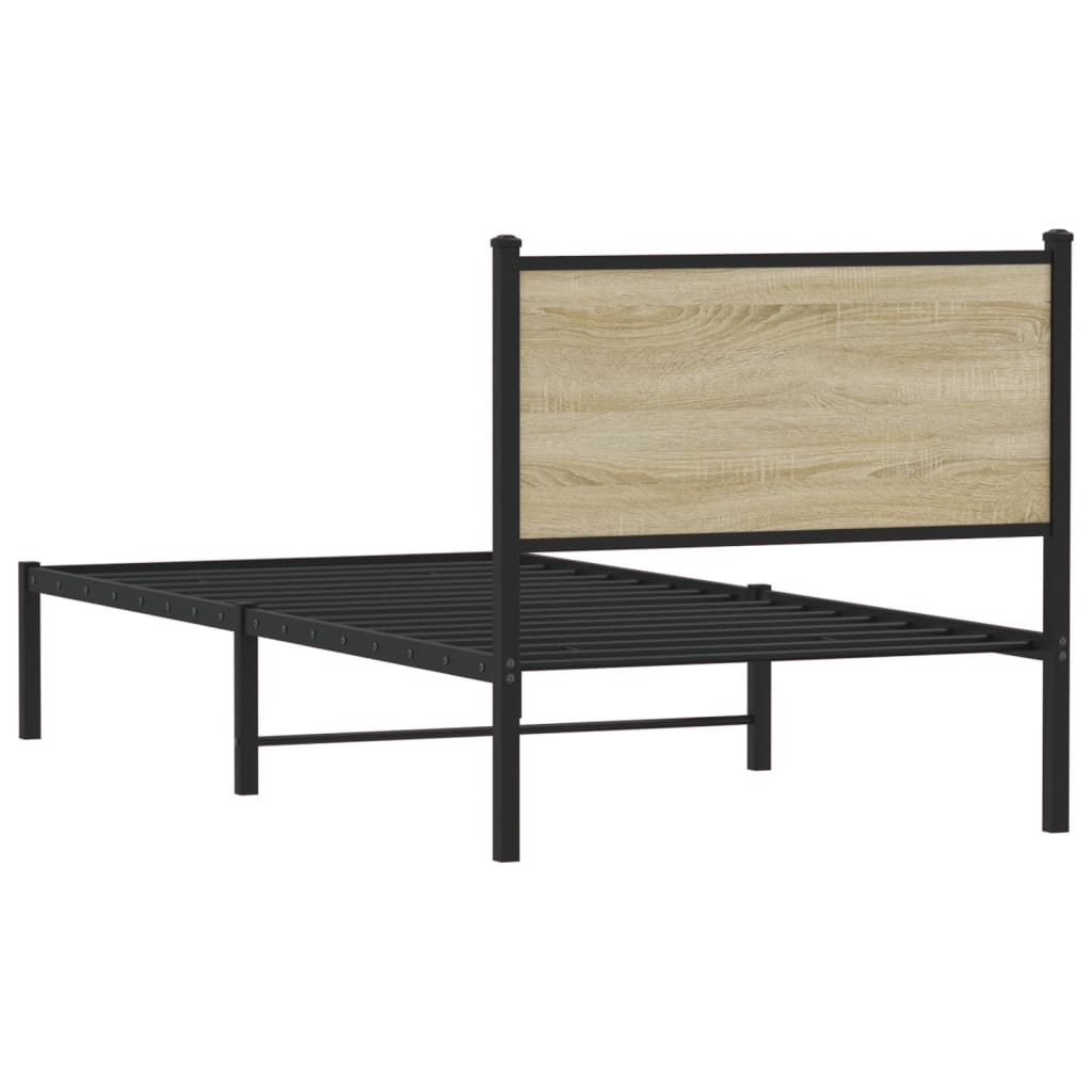 Giroletto senza Materaso in Metallo Rovere Sonoma 90x190 cm